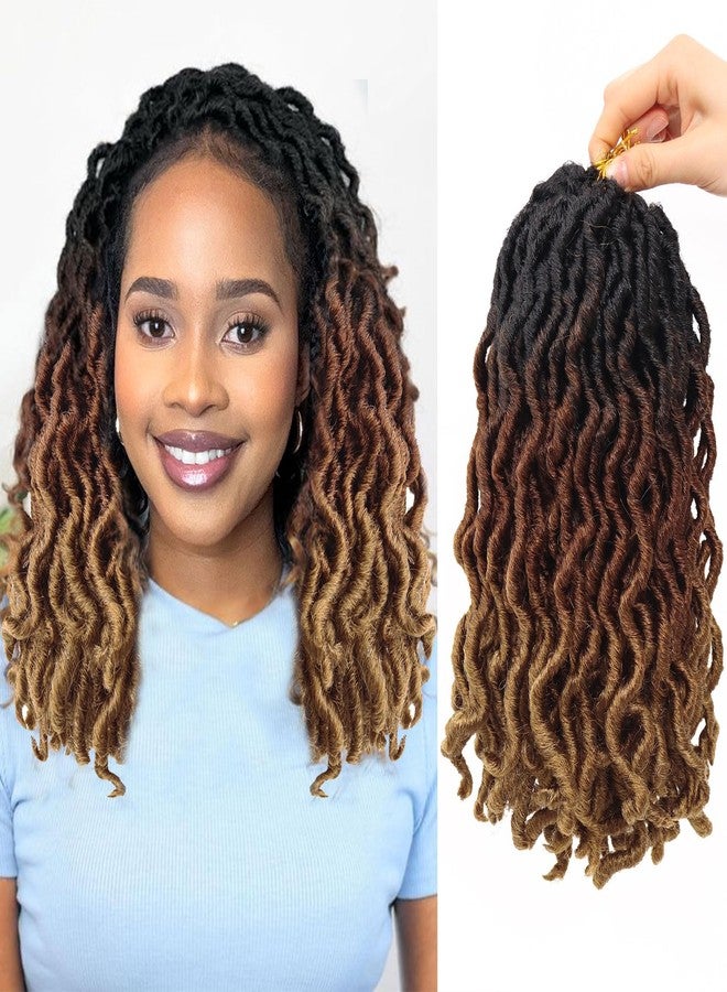 Liyate Faux Locs Crochet Hair 10 Inch 6 Packs 3 Tone Ombre Blonde Goddess Locs Crochet Hair for Black Women, Prelooped Gypsy locs Crochet Hair for Wavy Dreadlocks Crochet Hair Extensions, 1B/30/27 - Image 1